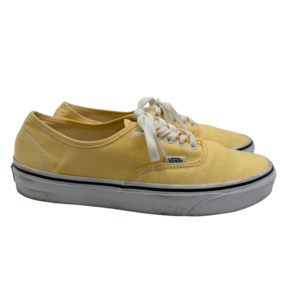 Vans Authentic Low Top Sneakers Women's 10 Yellow Skateboarding Retro Casual
